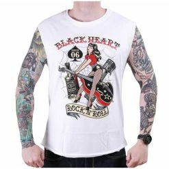 Men's Tank Top BLACK HEART - ROCKABILLY QUEEN - WHITE