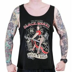 Men's Tank Top BLACK HEART - ROCKABILLY QUEEN - BLACK