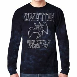 T-shirt Metal Men's Led Zeppelin - USA TOUR '77 - LIQUID BLUE