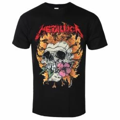 Men's T-shirt Metallica - Flower Skull - Red Logo - Black