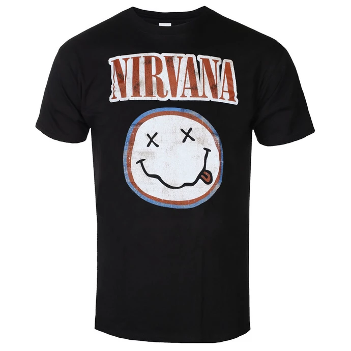 Men's T-shirt Nirvana - Distressed Logo - ROCK OFF 3 Men's T-shirt Nirvana - Distressed Logo - ROCK OFF