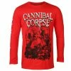 Men's Long Sleeve T-shirt CANNIBAL CORPSE - PILE OF SKULLS - RED - PLASTIC HEAD -Halloween Mens Wear Store 123597 w014