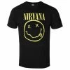 Men's T-shirt Nirvana - Yellow Smiley - Black - ROCK OFF