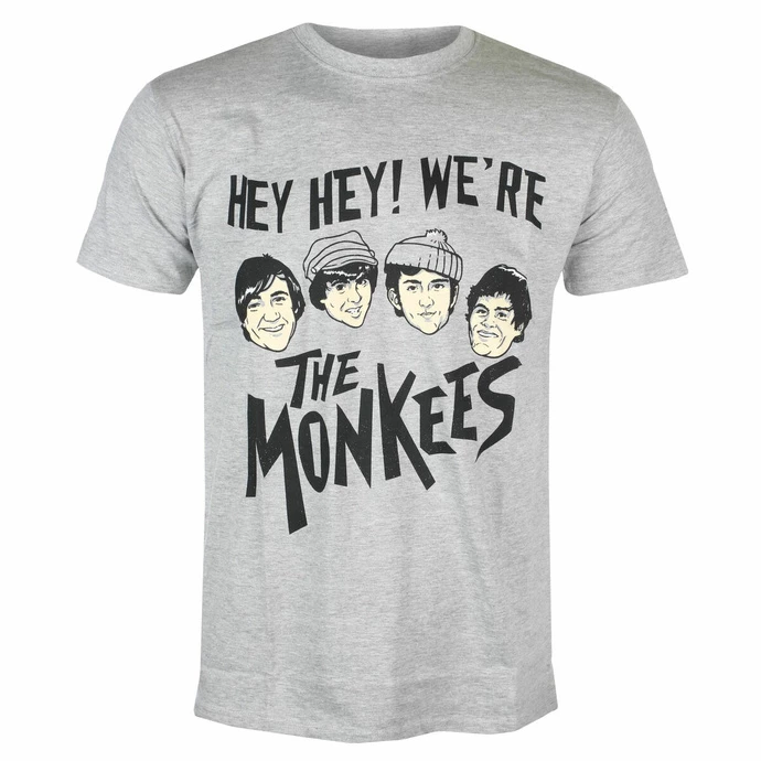 Men's T-shirt Monkees - Hey Hey! - GREY - ROCK OFF 3 Men's T-shirt Monkees - Hey Hey! - GREY - ROCK OFF