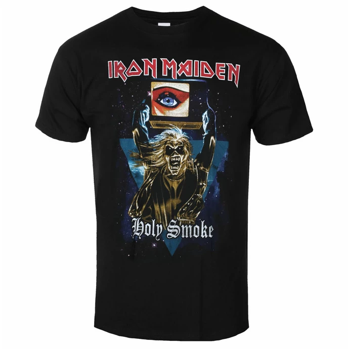 Men's T-shirt Iron Maiden - Holy Smoke Space Triangle BL - ROCK OFF 3 Men's T-shirt Iron Maiden - Holy Smoke Space Triangle BL - ROCK OFF