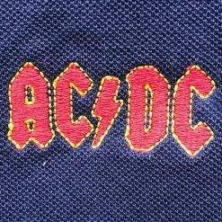 Men's T-shirt AC / DC - Classic Logo - NAVY Polo - ROCK OFF -Halloween Mens Wear Store 13cutoass