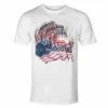 Men's T-shirt Creedence Clearwater Revival - Guitar & Flag - WHITE - ROCK OFF -Halloween Mens Wear Store 666 013