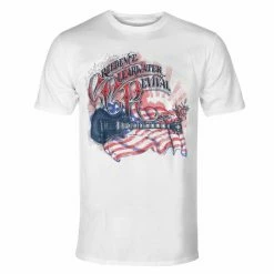 Men's T-shirt Creedence Clearwater Revival - Guitar & Flag - WHITE - ROCK OFF