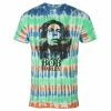 Men's T-shirt Bob Marley - B&W Logo - WHITE Dip-Dye - ROCK OFF -Halloween Mens Wear Store 666 033