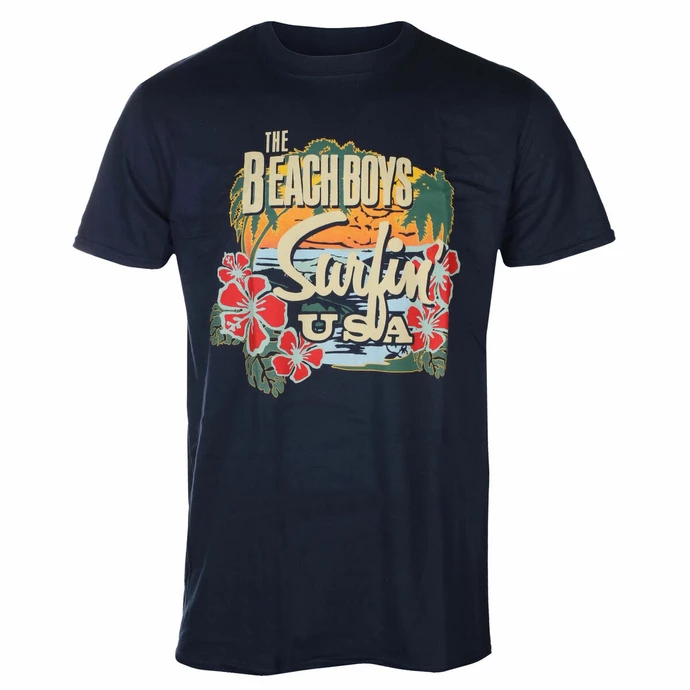 Men's T-shirt Beach Boys - Surfin USA Tropical - NAVY - ROCK OFF 3 Men's T-shirt Beach Boys - Surfin USA Tropical - NAVY - ROCK OFF