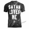 T-shirt Hardcore Men's - SATAN LOVES ME - AMENOMEN -Halloween Mens Wear Store 798 2
