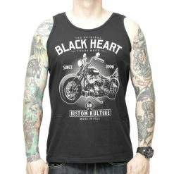 Men's Tank Top BLACK HEART - MOTOR CYCLE - BLACK