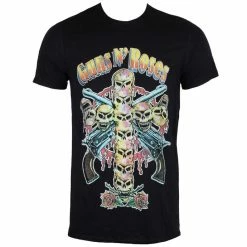 T-shirt Metal Men's Guns N' Roses - Skull Cross 80's - ROCK OFF
