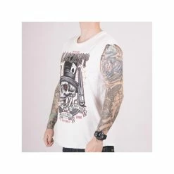 Men's Tank Top BLACK HEART - PISTOLERO - WHITE -Halloween Mens Wear Store 9679 2 triko black heart pistolero