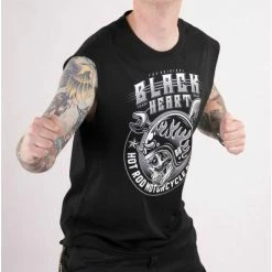 Men's Tank Top BLACK HEART - BOOMER - BLACK -Halloween Mens Wear Store 9712 3 triko black heart boomer