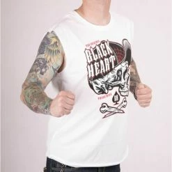 Men's Tank Top BLACK HEART - SPEEDY - WHITE -Halloween Mens Wear Store 9730 2 triko black heart speedy