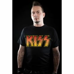 T-shirt Metal Men's Kiss - Distressed Logotype - HYBRIS 5 T-shirt Metal Men's Kiss - Distressed Logotype - HYBRIS -Halloween Mens Wear Store 97556 97556 1