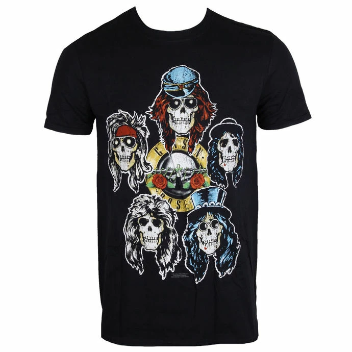 T-shirt Metal Men's Guns N' Roses - Vintage Heads - ROCK OFF 3 T-shirt Metal Men's Guns N' Roses - Vintage Heads - ROCK OFF