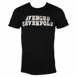 Men's T-shirt Avenged Sevenfold - Logo & Deathbat Applique - Black - ROCK OFF