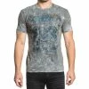 T-shirt Hardcore Men's - Ramstein Ramblers - AFFLICTION -Halloween Mens Wear Store A17876 Graphite Foil L