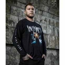 Men's T-shirt Long Sleeve In Flames - Take This Life - Black - ROCK OFF -Halloween Mens Wear Store IMG 2436