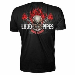 Men's T-shirt LETHAL THREAT - Loud Pipes Save Lives - Black -Halloween Mens Wear Store LT20180 LO 902x