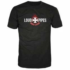 Men's T-shirt LETHAL THREAT - Loud Pipes Save Lives - Black -Halloween Mens Wear Store LT20180 LO 903x