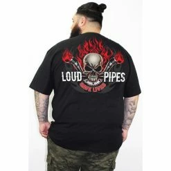 Men's T-shirt LETHAL THREAT - Loud Pipes Save Lives - Black -Halloween Mens Wear Store LT20180 LO 904x