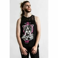 Unisex Tank Top KILLSTAR - Meditation - BLACK -Halloween Mens Wear Store MEDITATE VEST TOP MENS B