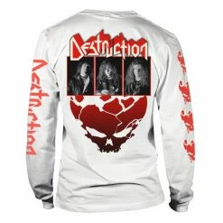 Men's T-shirt With Long Sleeves DESTRUCTION - ETERNAL DEVASTATION - BLACK & WHITE - PLASTIC HEAD -Halloween Mens Wear Store PH11872LSt