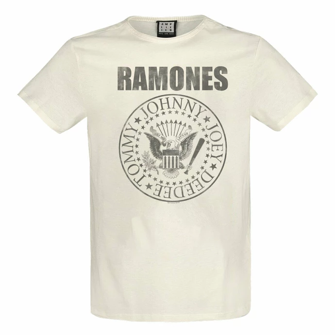 Men's T-shirt RAMONES - VINTAGE SHIELD - VINTAGE WHITE - AMPLIFIED 3 Men's T-shirt RAMONES - VINTAGE SHIELD - VINTAGE WHITE - AMPLIFIED