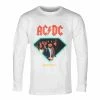 Men's T-shirt Long Sleeve DIAMOND X AC/DC - Highway To Hell - White 2 Men's T-shirt Long Sleeve DIAMOND X AC/DC - Highway To Hell - White -Halloween Mens Wear Store awq048