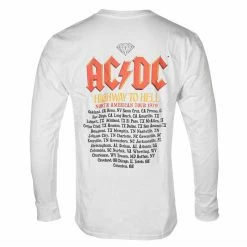 Men's T-shirt Long Sleeve DIAMOND X AC/DC - Highway To Hell - White -Halloween Mens Wear Store awq049