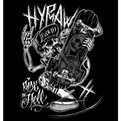 T-shirt Hardcore Men's - RIDE IN HELL - HYRAW -Halloween Mens Wear Store crea rideinhell1