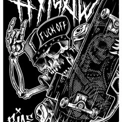 T-shirt Hardcore Men's - RIDE IN HELL - HYRAW -Halloween Mens Wear Store crea rideinhell2