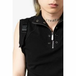 Unisex Tank Top KILLSTAR - Deux Ex - Black -Halloween Mens Wear Store deux ex sleeveless top m d003