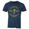 Men's T-shirt Avenged Sevenfold - Logo Snow Wash - NAVY - ROCK OFF -Halloween Mens Wear Store dse003