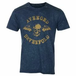 Men's T-shirt Avenged Sevenfold - Logo Snow Wash - NAVY - ROCK OFF