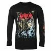 Men's T-shirt Long Sleeve Slayer - Airbrush Demon - Black - ROCK OFF -Halloween Mens Wear Store dse026