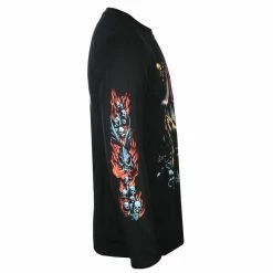 Men's T-shirt Long Sleeve Slayer - Airbrush Demon - Black - ROCK OFF -Halloween Mens Wear Store dse027