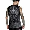 Men's Top (jersey) HYRAW - LUCIFER - GREY -Halloween Mens Wear Store hyraw debardeur basket noir homme lucifer grey 2