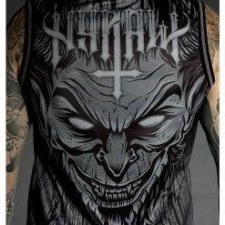 Men's Top (jersey) HYRAW - LUCIFER - GREY -Halloween Mens Wear Store hyraw debardeur basket noir homme lucifer grey 4