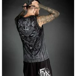 Men's Top (jersey) HYRAW - LUCIFER - GREY -Halloween Mens Wear Store hyraw debardeur basket noir homme lucifer grey 5