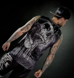 Men's Tank Top (jersey) HYRAW - NO GODS -Halloween Mens Wear Store hyraw debardeur homme no gods 5