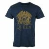 Men's T-shirt Queen - Classic Crest Snow Wash - NAVY - ROCK OFF -Halloween Mens Wear Store modre 006