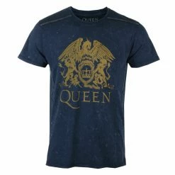 Men's T-shirt Queen - Classic Crest Snow Wash - NAVY - ROCK OFF