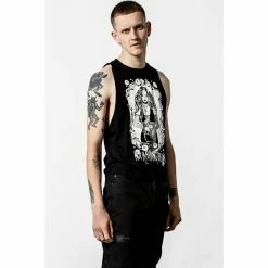 Unisex Tank Top KILLSTAR - Morning Muscle - Black -Halloween Mens Wear Store morning muscle vest b x1602