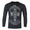 Men's Long-sleeved T-shirt Guns N' Roses - Monochrome Cross - BLACK Dip-Dye - ROCK OFF