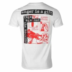 Men's T-shirt Rage Against The Machine - Anger Gift - White -Halloween Mens Wear Store t p gildan white p001
