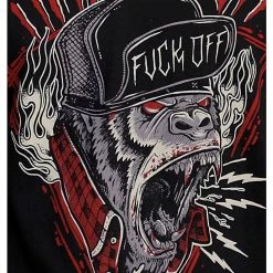 T-shirt Hardcore Men's - HARDCORE MONKEY - HYRAW -Halloween Mens Wear Store tsh hxcmonkey6